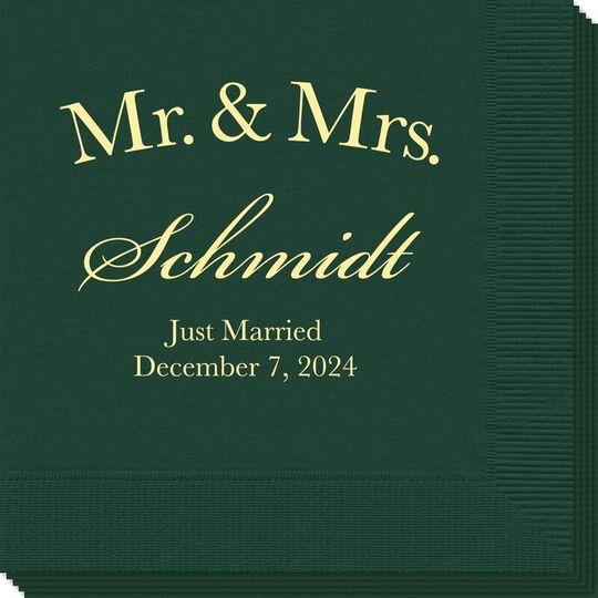 Mr  & Mrs Arched Napkins